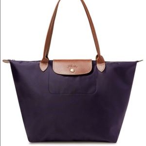 Purple Longchamp Le Pliage Tote
